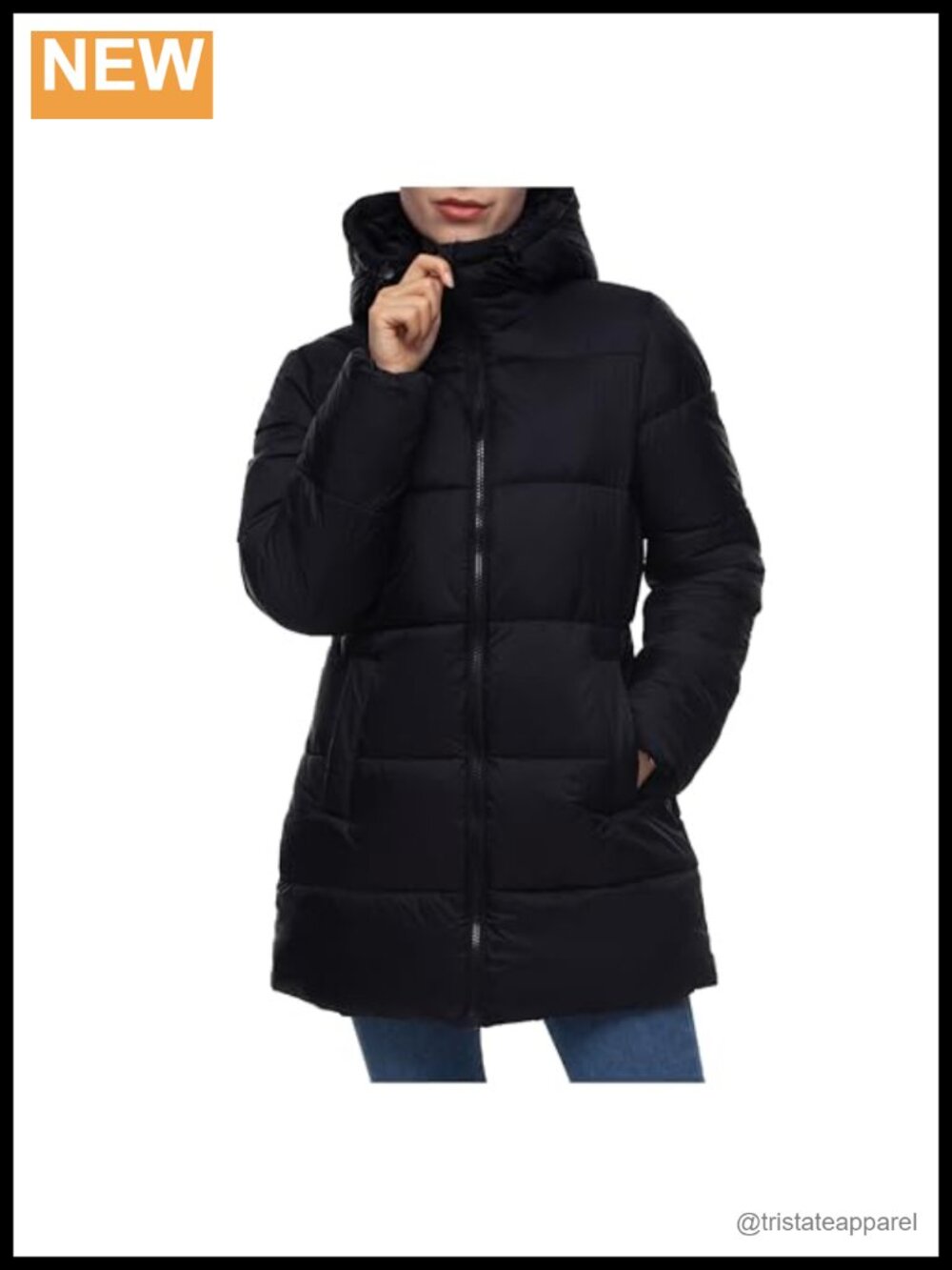 Water-Resistant Lightweight Long Puffer Jacket Hooded Quilted Winter Coat